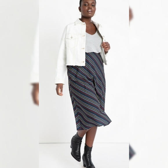 Eloquii Torrid Plus Size Midi Skirt 26 28 4x 5x NWT Polka Dots New - Picture 2 of 5